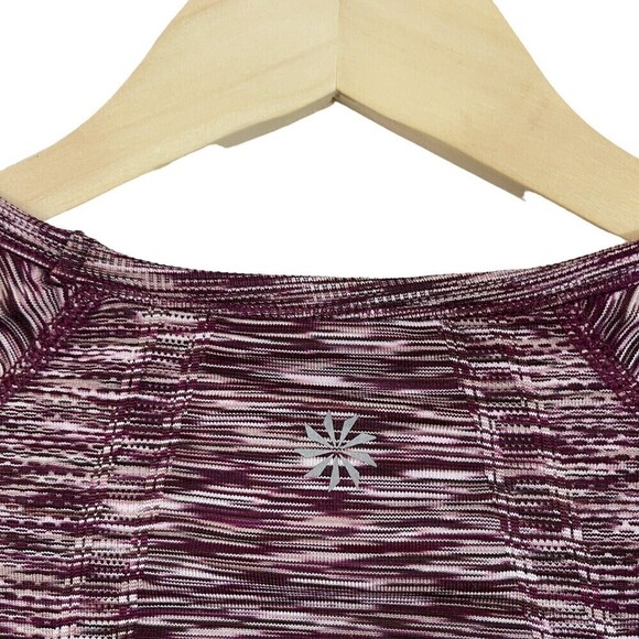 Athleta Small Fastest Track Top Burgundy Space Die Long Sleeve Womens READ - Picture 12 of 13